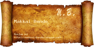 Makkai Bende névjegykártya